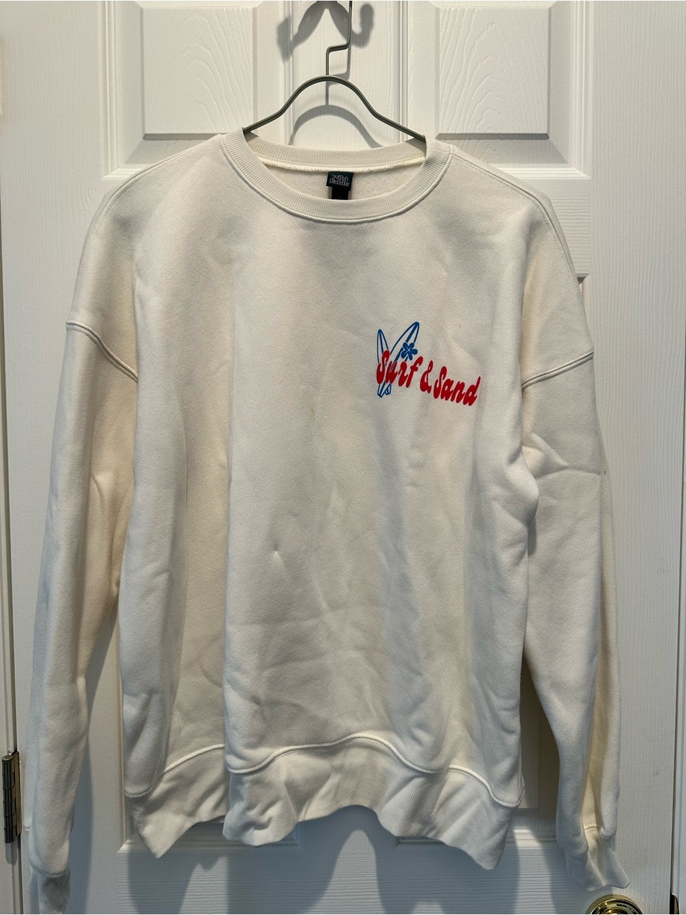 wild fable Cream Sweatshirt with Blue & Red Chest Graphic
